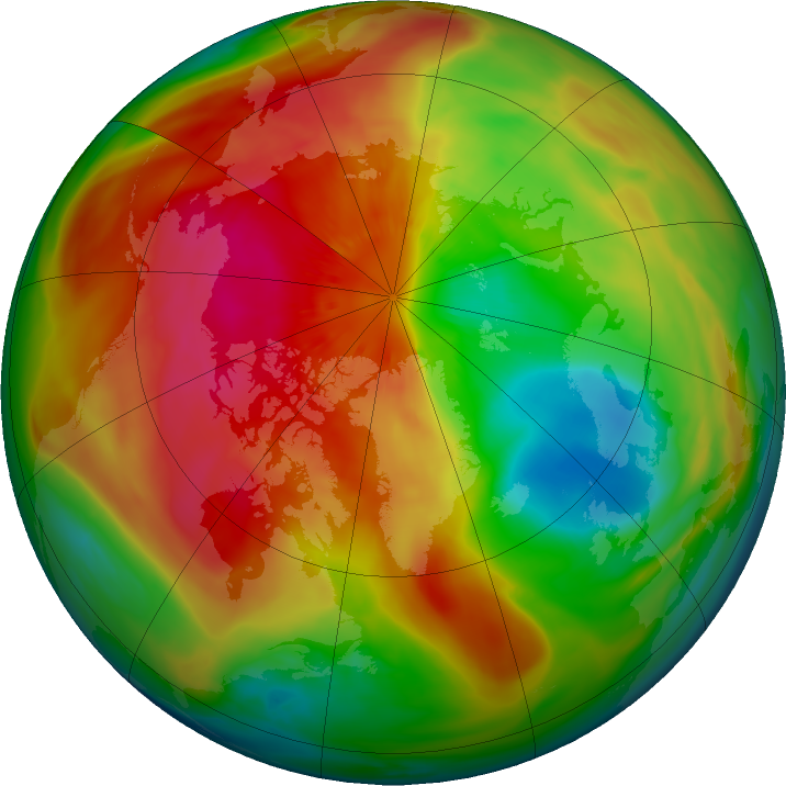 Arctic ozone map for 17 March 2025